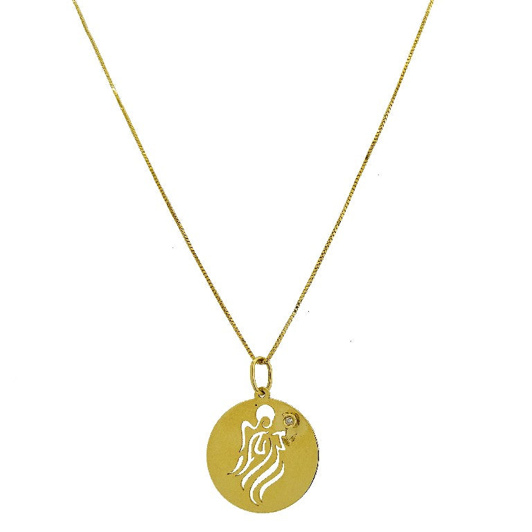 Pingente Medalha Anjo com cristal