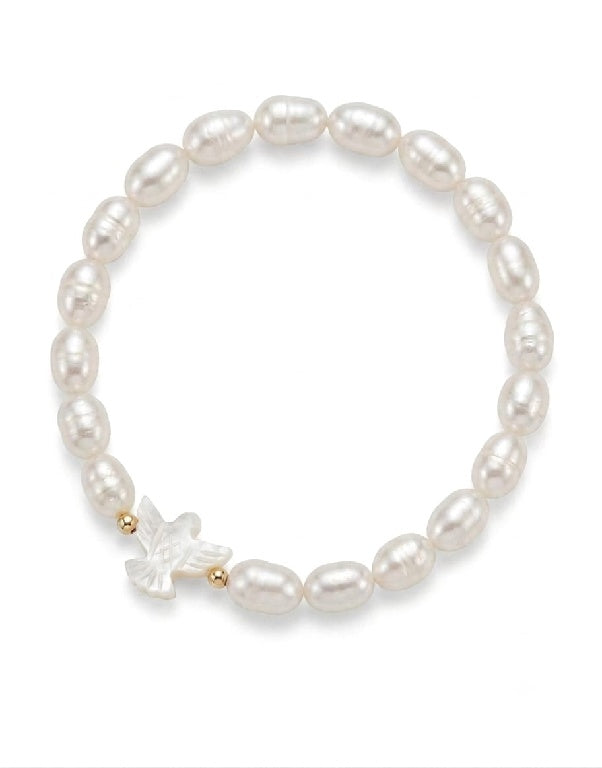Pulseira perola Espirito santo madre pequeno
