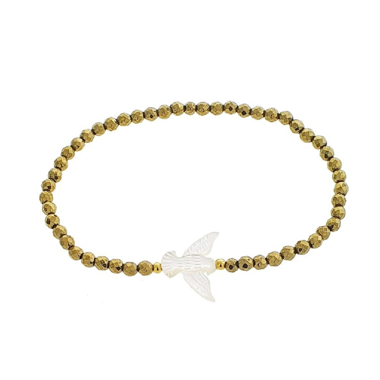 Pulseira hematita dourada Espirito santo pequeno