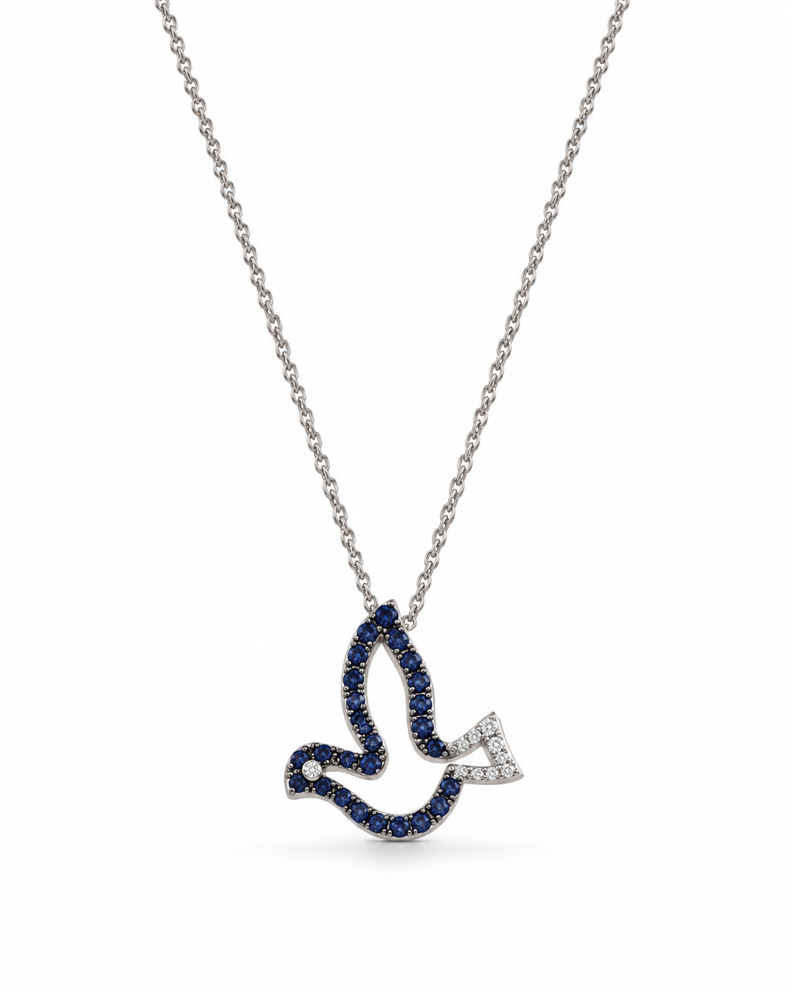 Pingente Espirito Santo safira azul