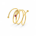 Anel espiral rubi
